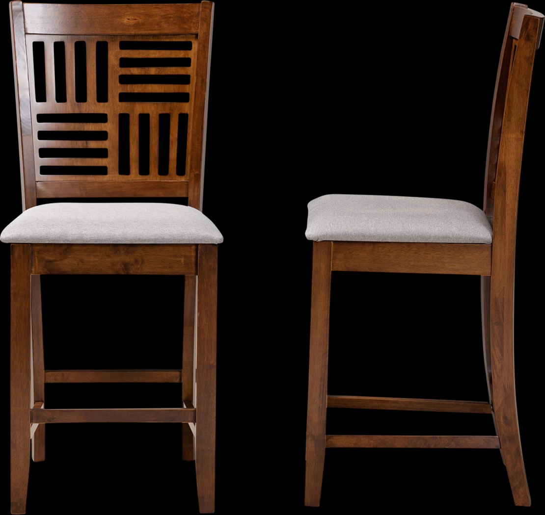 Whitla Walnut Brown Counter Stool, Set of 2 - Thumbnail - Image 4