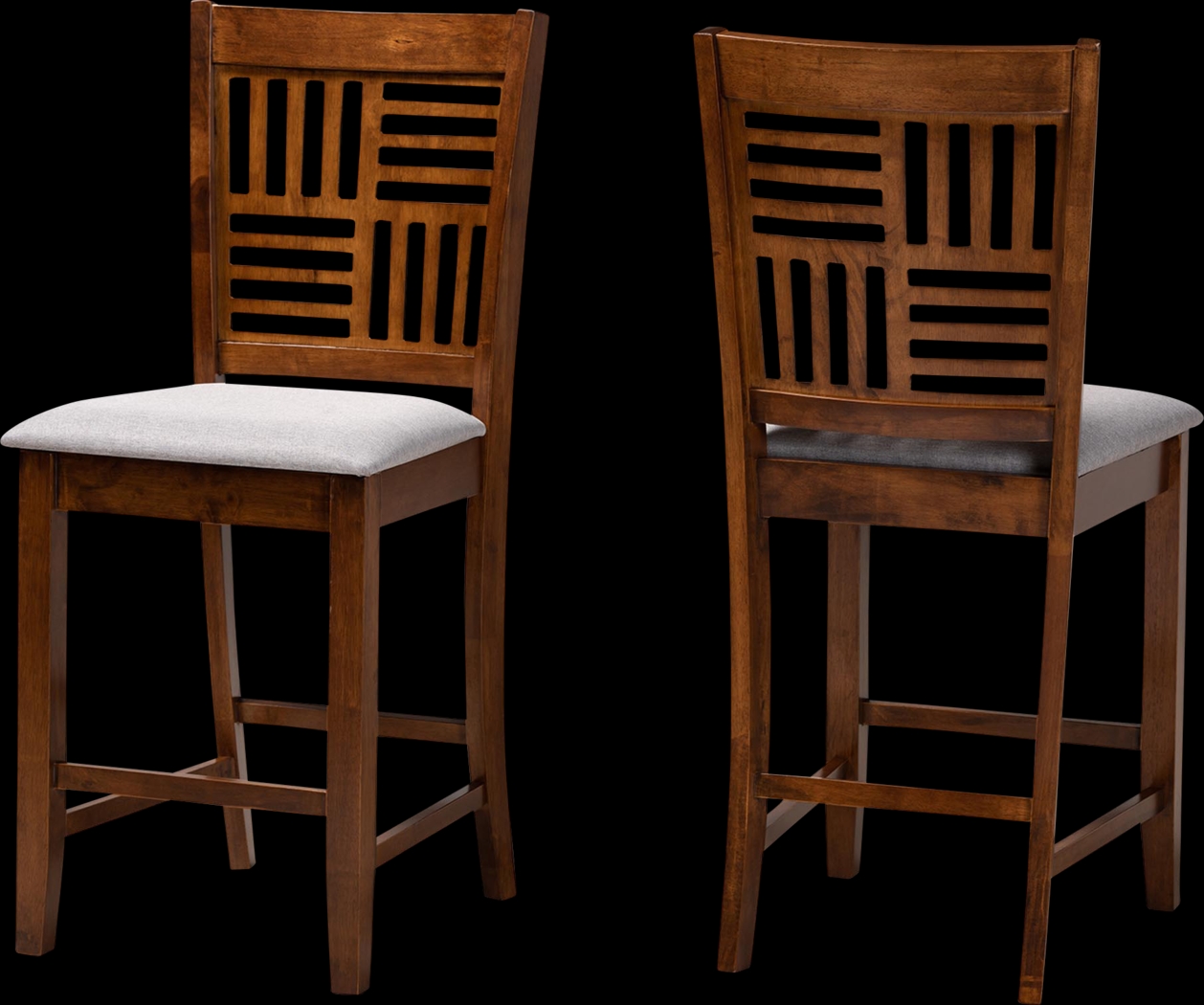 Whitla Walnut Brown Counter Stool, Set of 2 - Thumbnail - Image 1