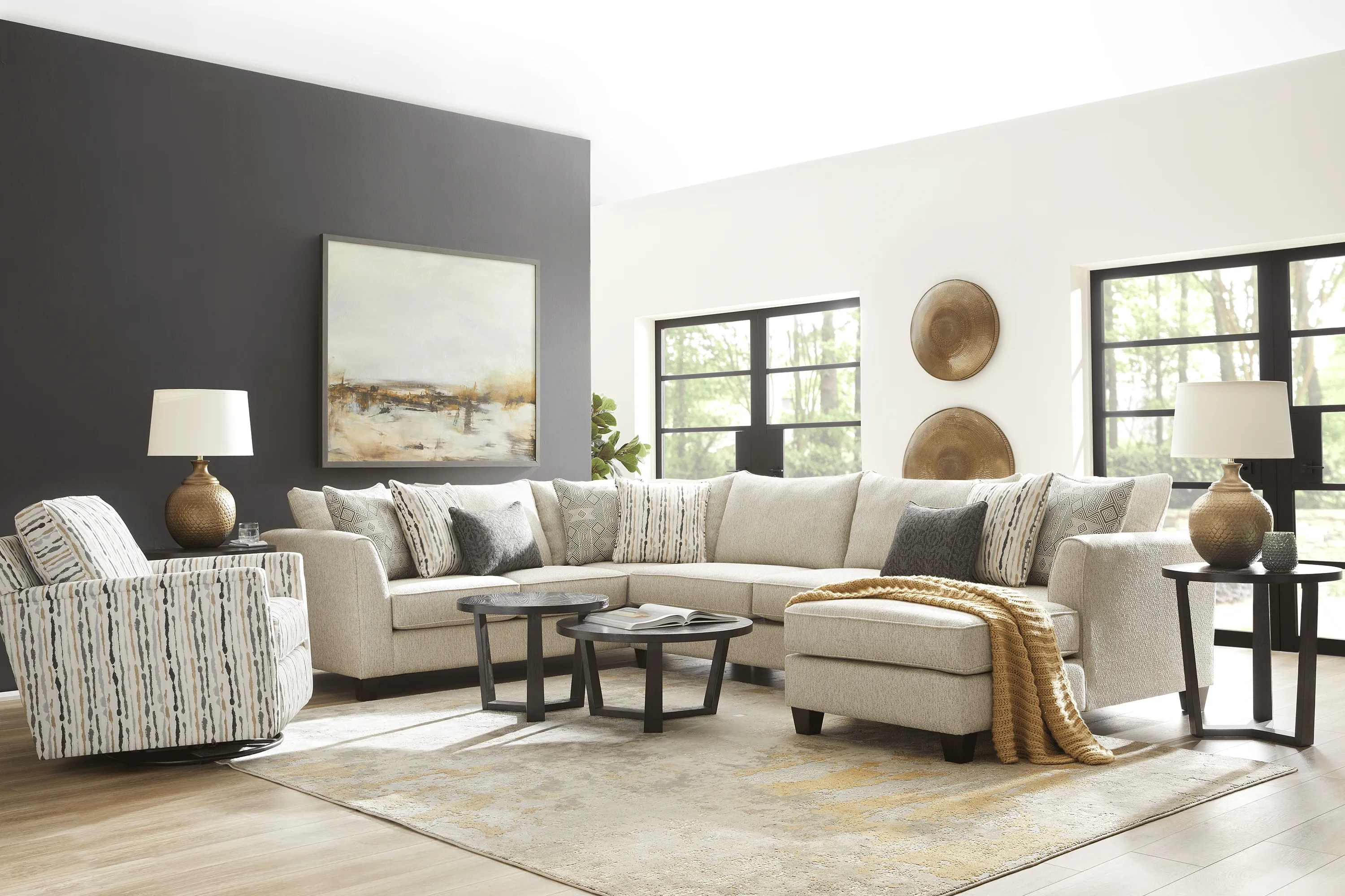 Whitley Way Gray 3 Pc Gel Foam Sleeper Sectional - Thumbnail - Image 2