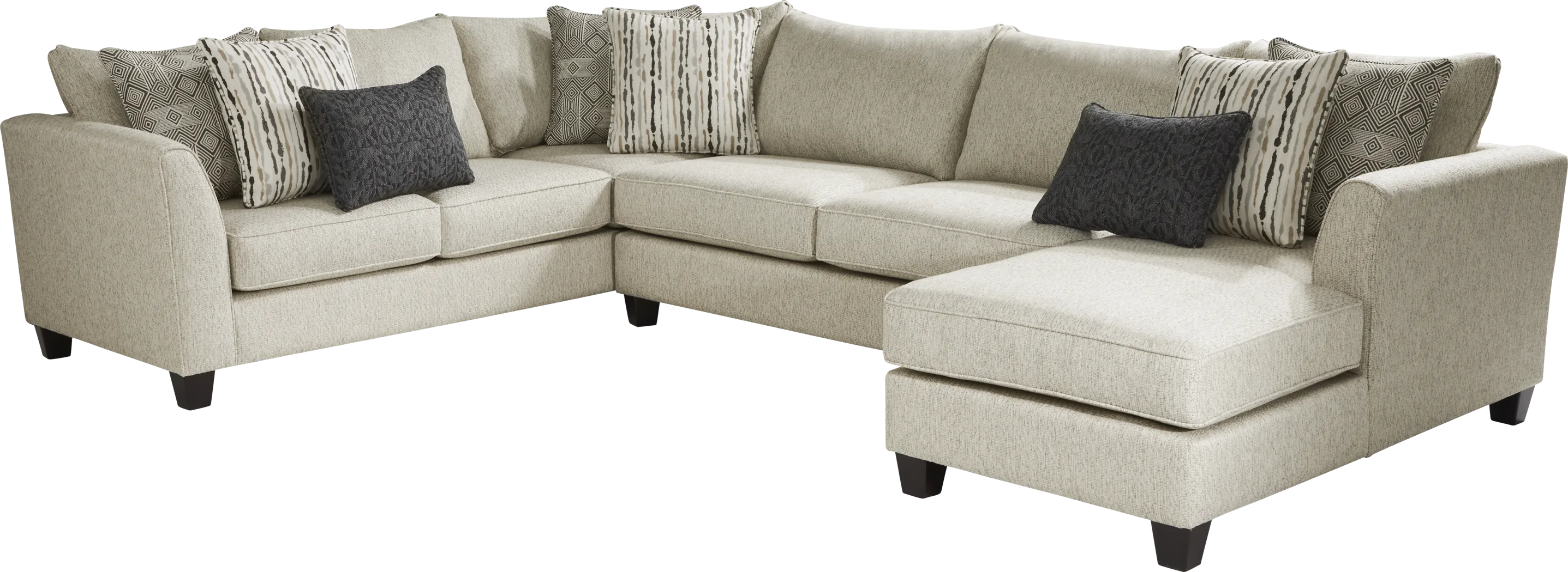Whitley Way Gray 3 Pc Gel Foam Sleeper Sectional - Thumbnail - Image 1