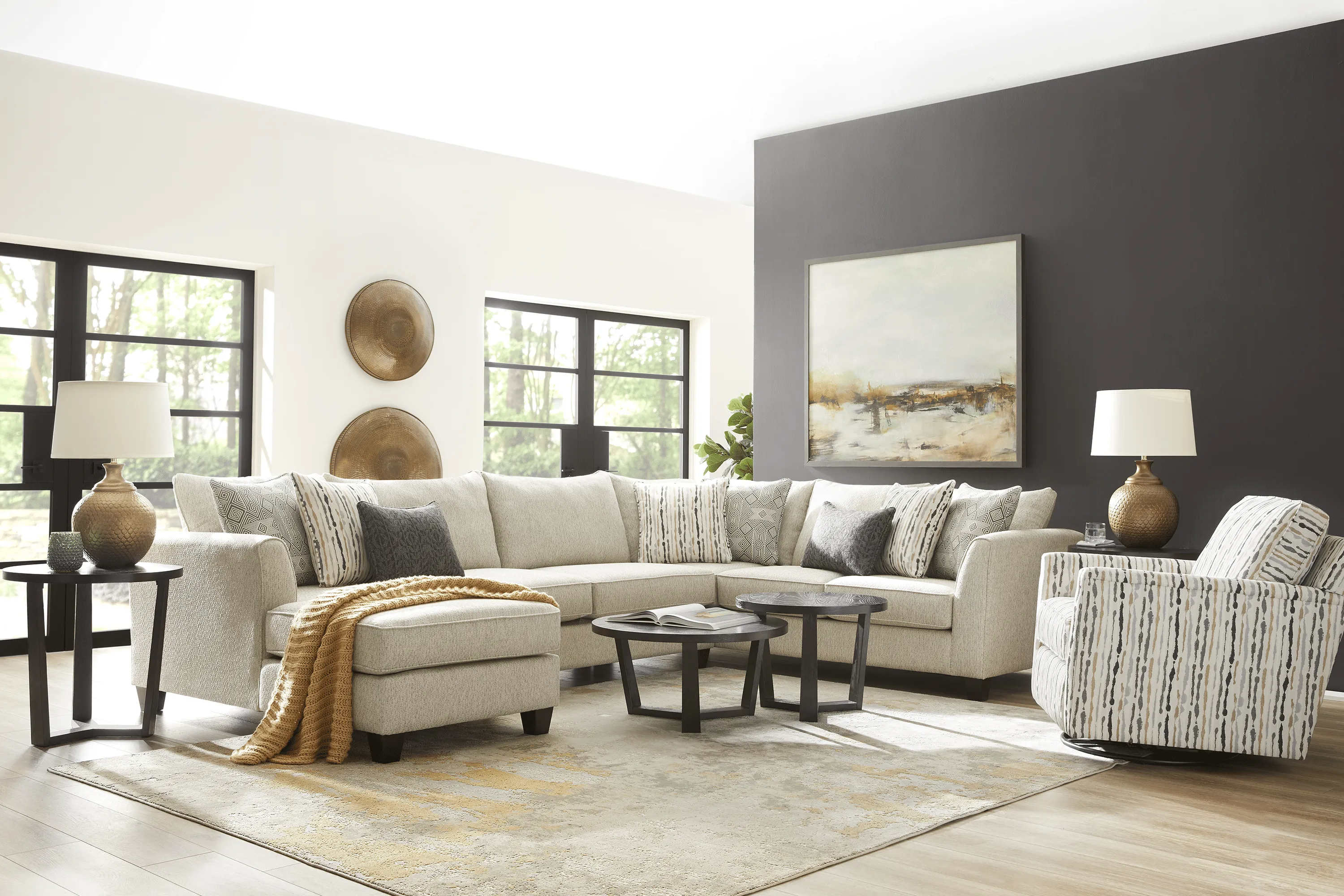 Whitley Way Gray 3 Pc Sectional - Thumbnail - Image 2