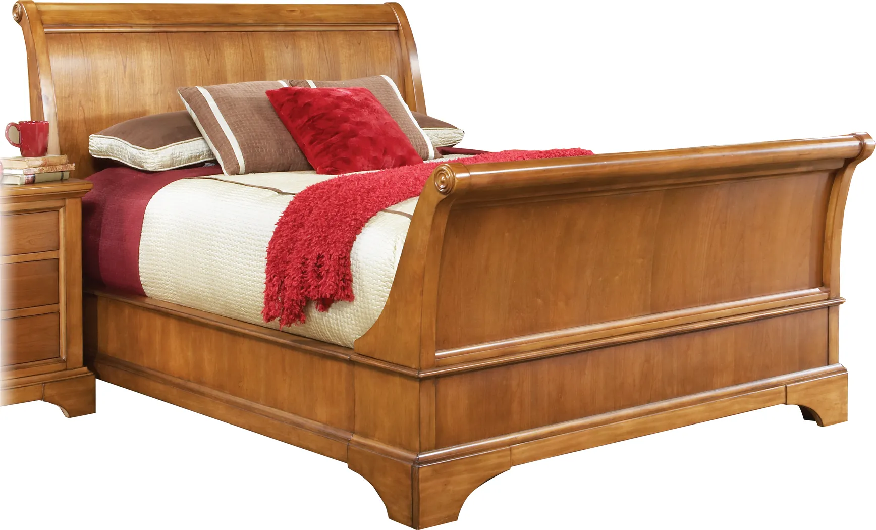 Whitmore Pine Sleigh 4 Pc King Bed - Thumbnail - Image 1