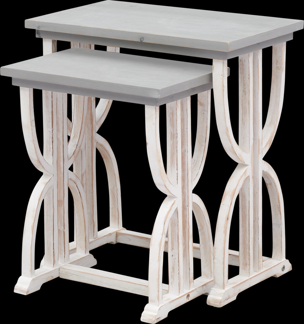 Whitsun White Nesting Tables Set of 2 - Thumbnail - Image 1