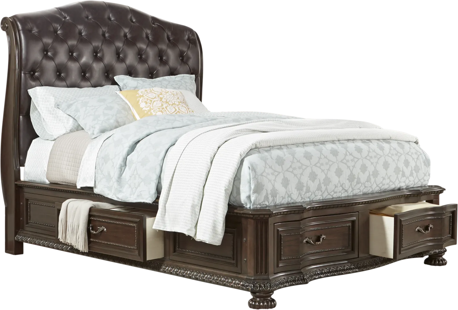 Whittington Cherry 3 Pc King Sleigh Bed with 4 Drawer Storage - Thumbnail - Image 3