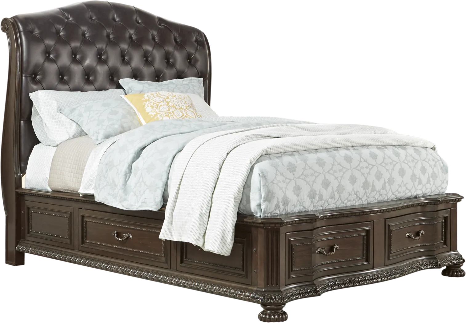 Whittington Cherry 3 Pc King Sleigh Bed with 4 Drawer Storage - Thumbnail - Image 1