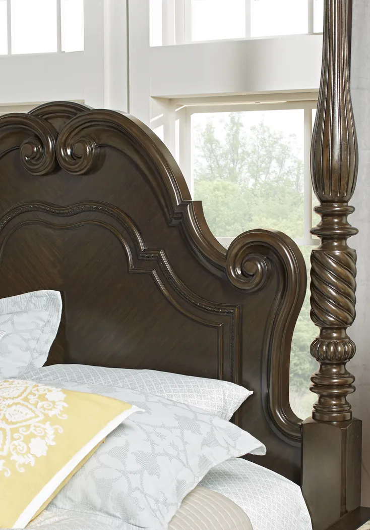 Whittington Cherry 4 Pc King Canopy Bed - Thumbnail - Image 2