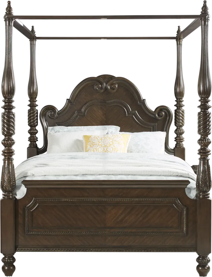 Whittington Cherry 4 Pc King Canopy Bed - Thumbnail - Image 1