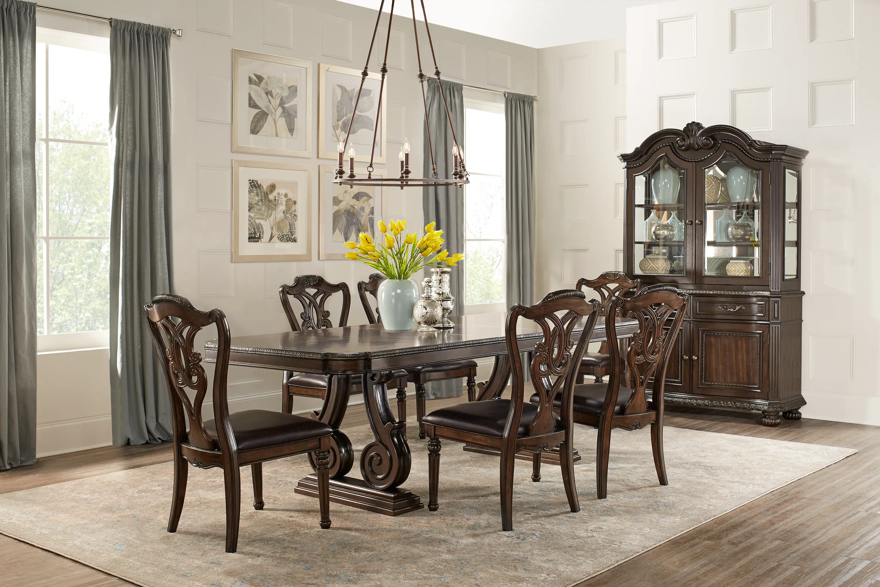 Whittington Cherry 7 Pc Double Pedestal Dining Room - Thumbnail - Image 1