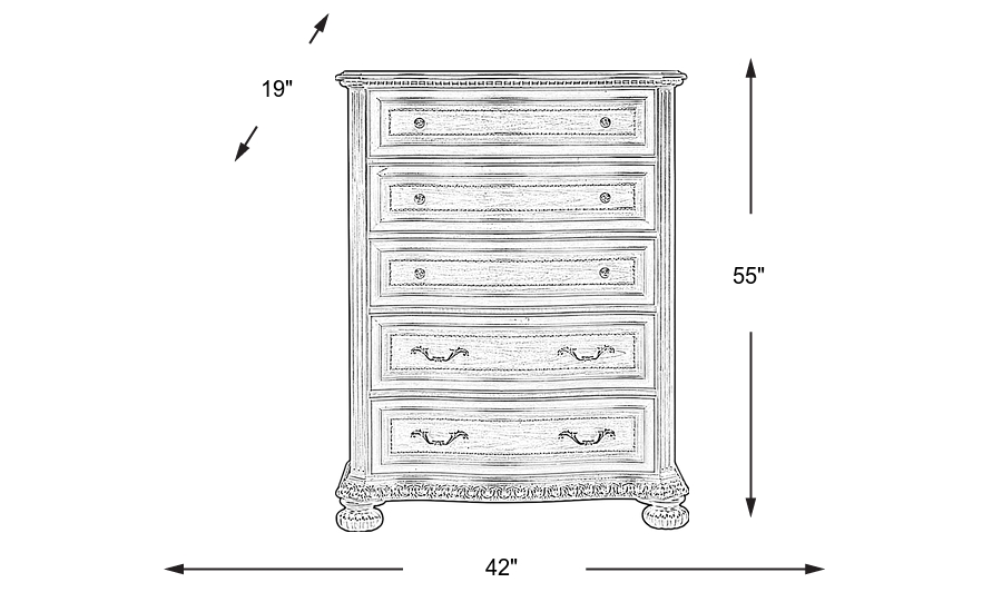 Dimension Image. Please refer to the Dimension Tab on this page for dimension details.
