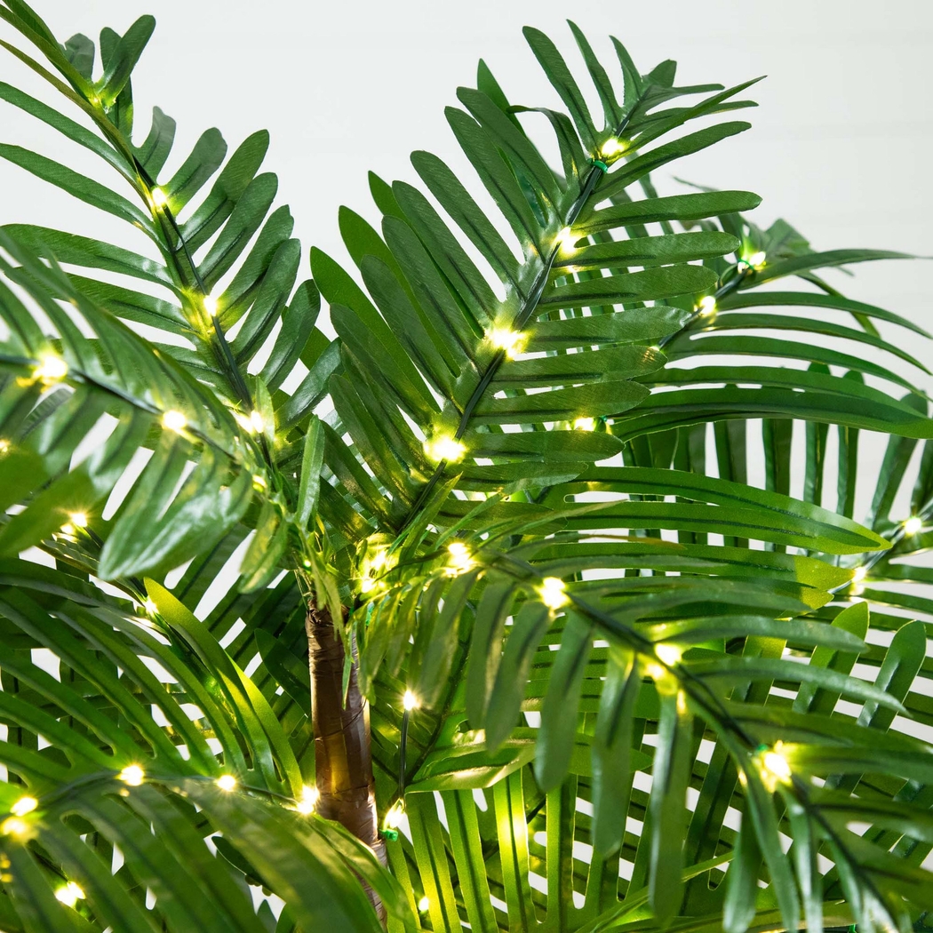 Whyel II Green Indoor/Outdoor Silk Tree with Lights - Thumbnail - Image 4