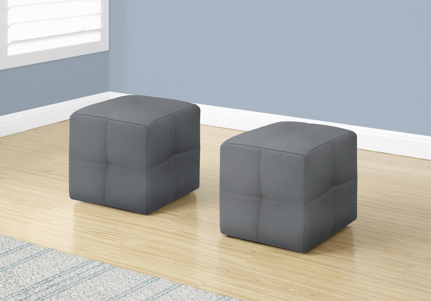 Wickershire Gray Ottoman, Set of 2 - Thumbnail - Image 2