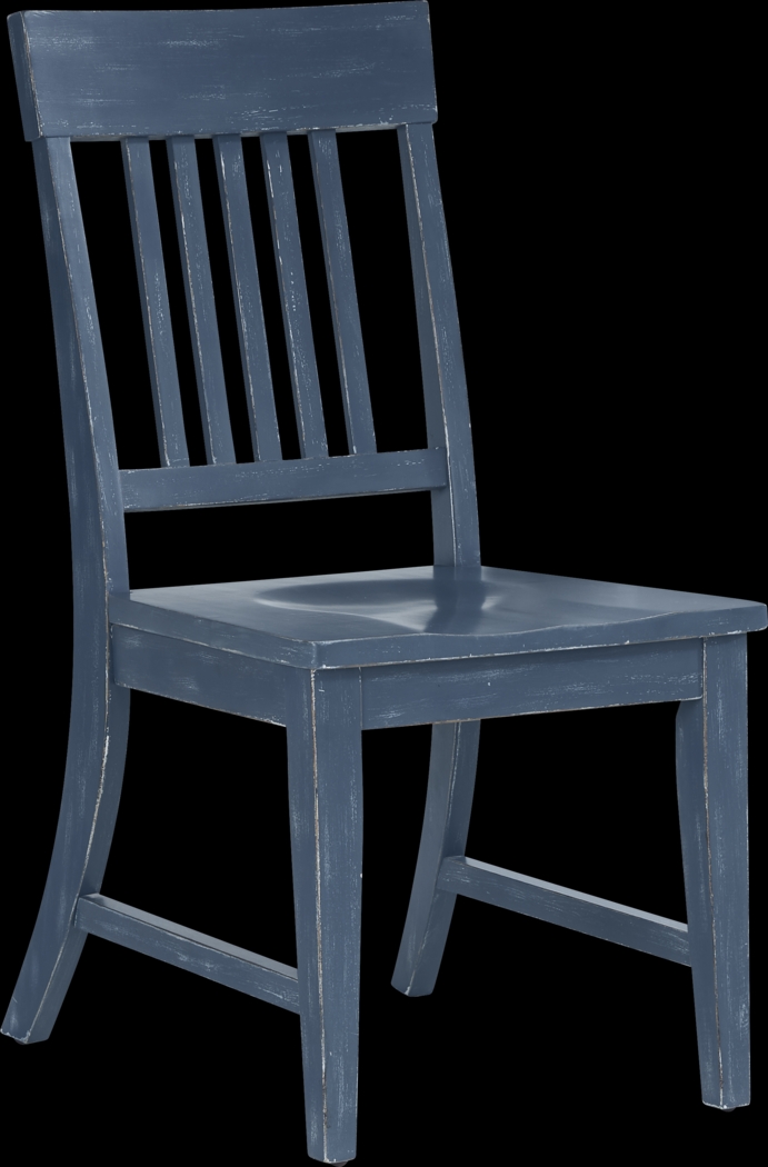 Wicklow Hills Blue Slat Back Chair - Thumbnail - Image 1