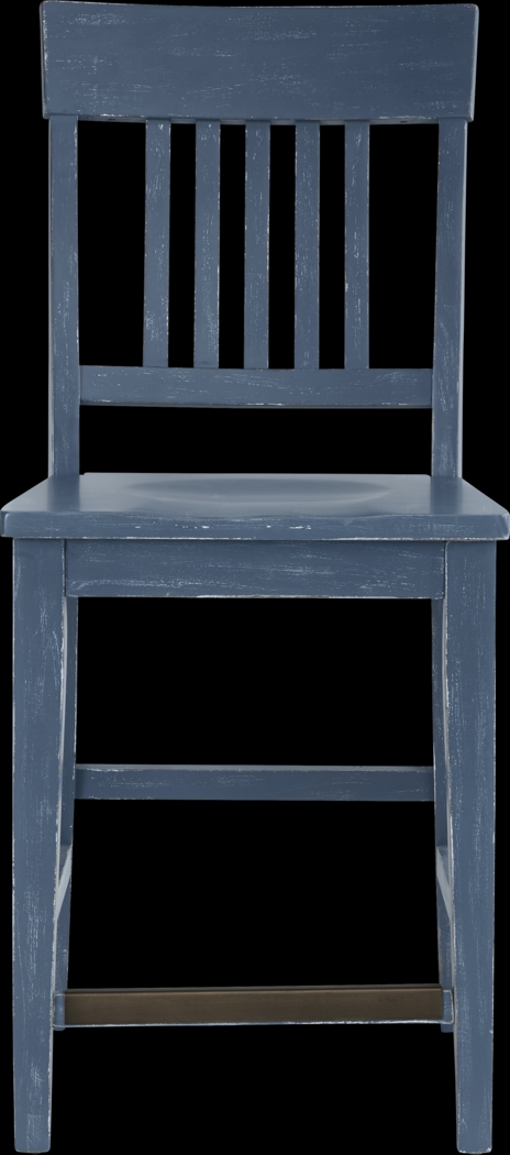 Wicklow Hills Blue Slat Back Stool - Thumbnail - Image 2