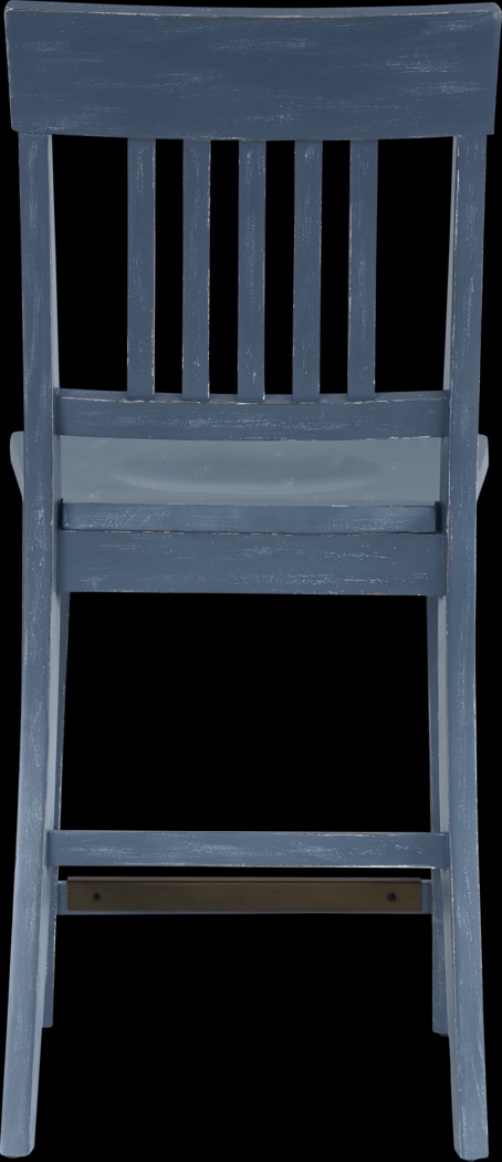 Wicklow Hills Blue Slat Back Stool - Thumbnail - Image 3