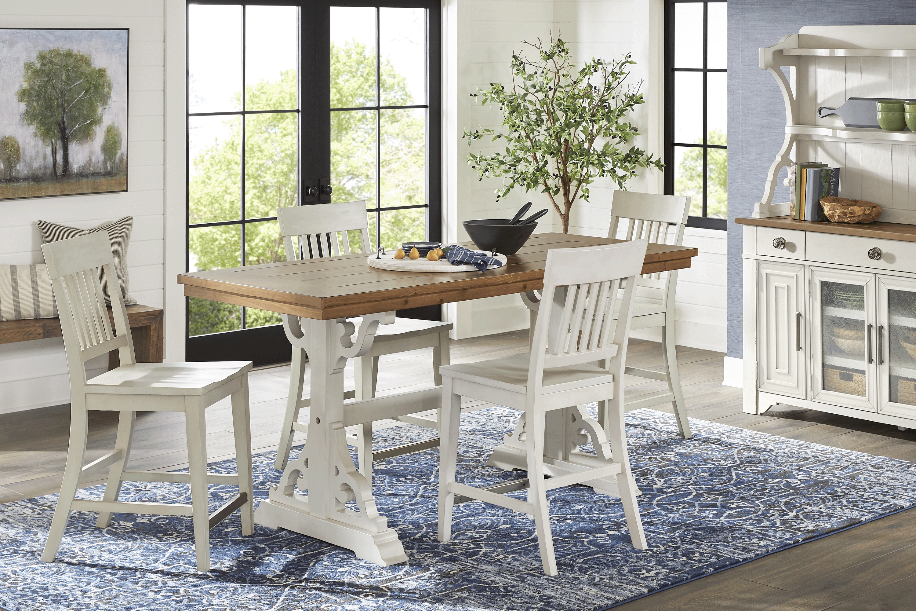 Wicklow Hills White Rectangle Counter Height Dining Table - Thumbnail - Image 2