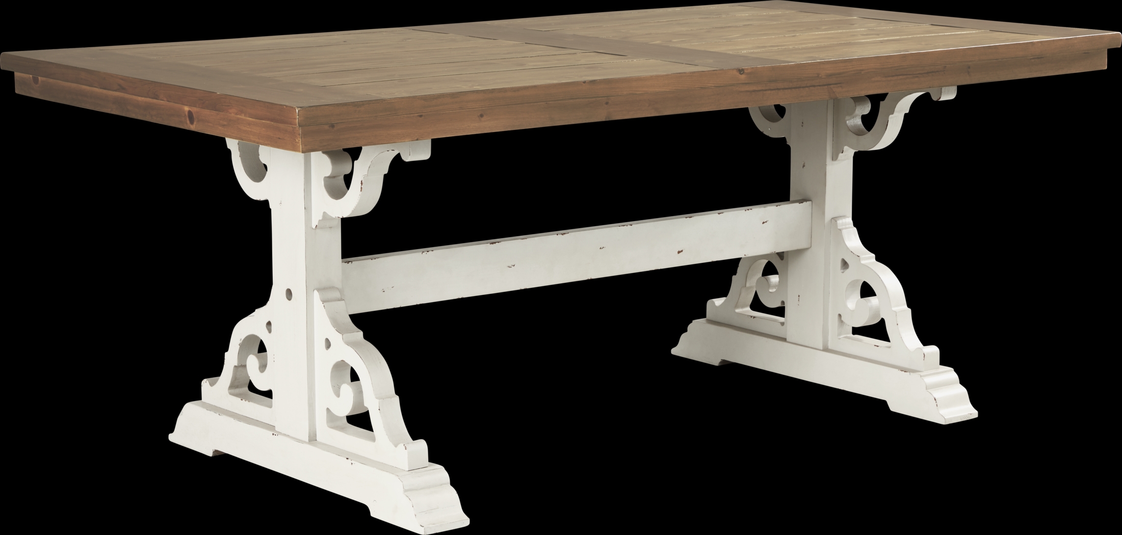 Wicklow Hills White 5 Pc Rectangle Trestle Dining with White Slat Back Side Chairs - Thumbnail - Image 2