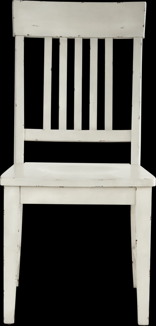 Wicklow Hills White 5 Pc Rectangle Trestle Dining with White Slat Back Side Chairs - Thumbnail - Image 5