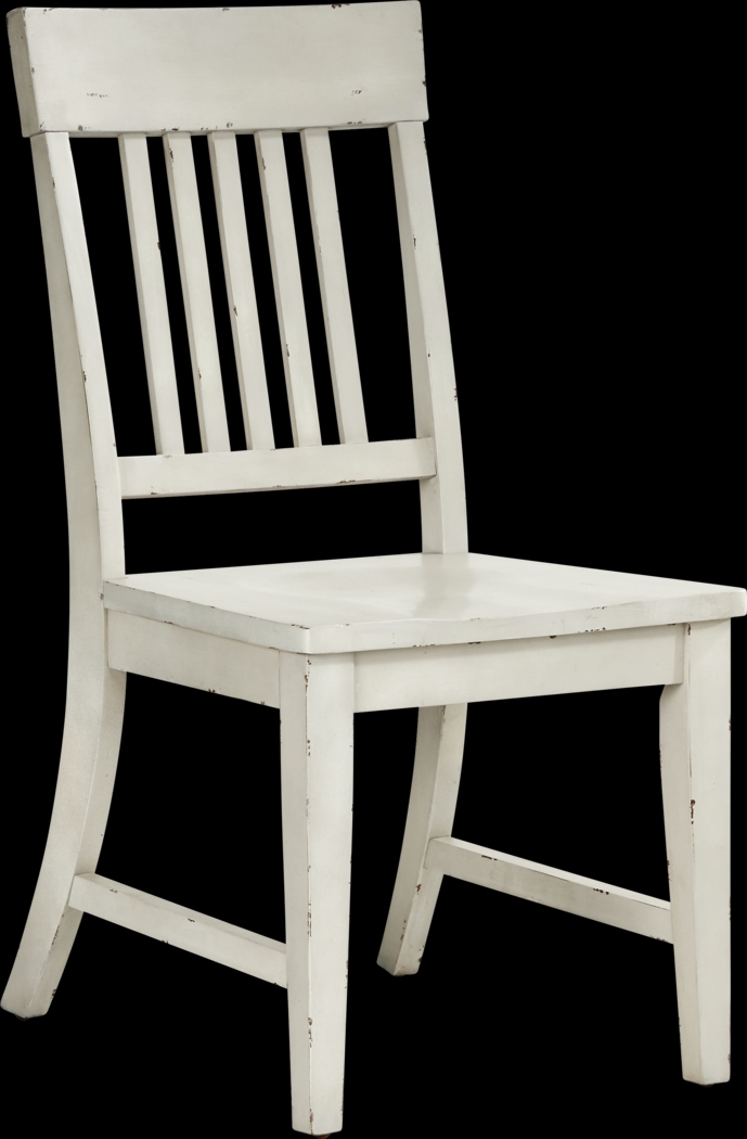 Wicklow Hills White 5 Pc Rectangle Trestle Dining with White Slat Back Side Chairs - Thumbnail - Image 4