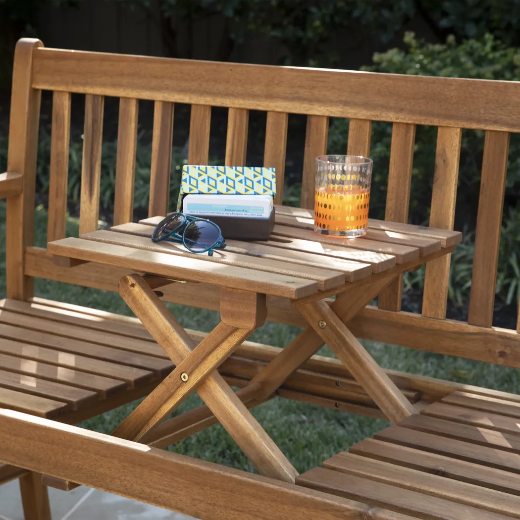 Wickstram Natural Outdoor Bench - Thumbnail - Image 3