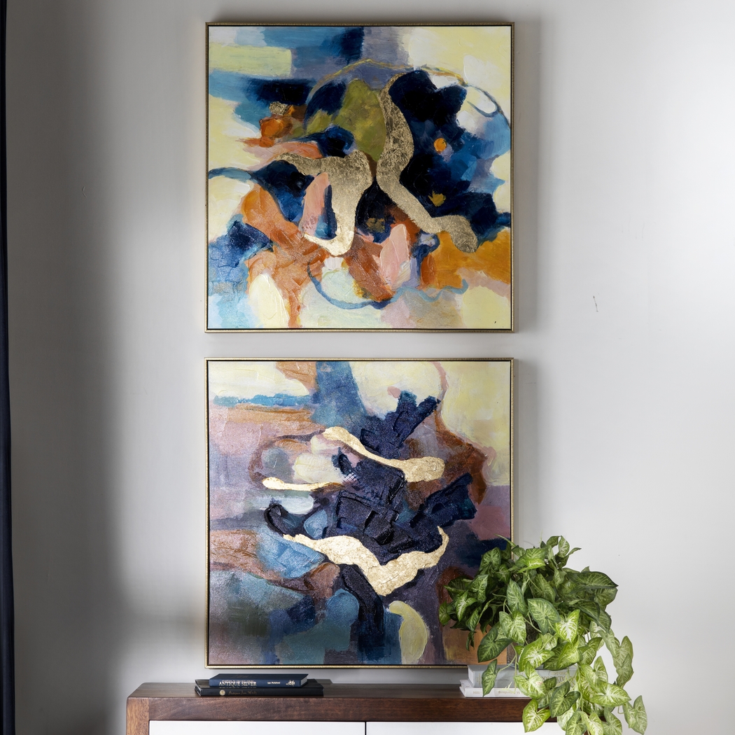 Wiclow Blue Artwork, Set of 3 - Thumbnail - Image 2