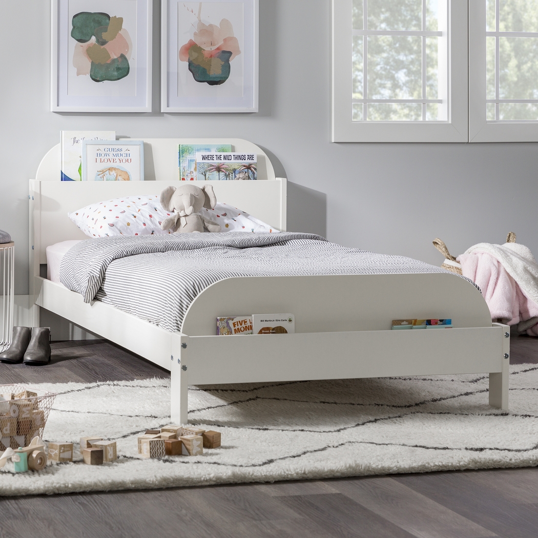 Wiebelo White Twin Bed - Thumbnail - Image 3