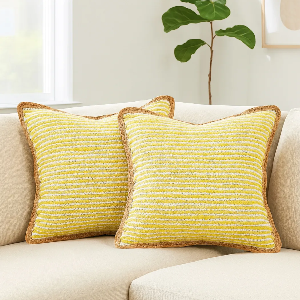 Wihara Yellow Pillow, Set of 2 - Thumbnail - Image 2