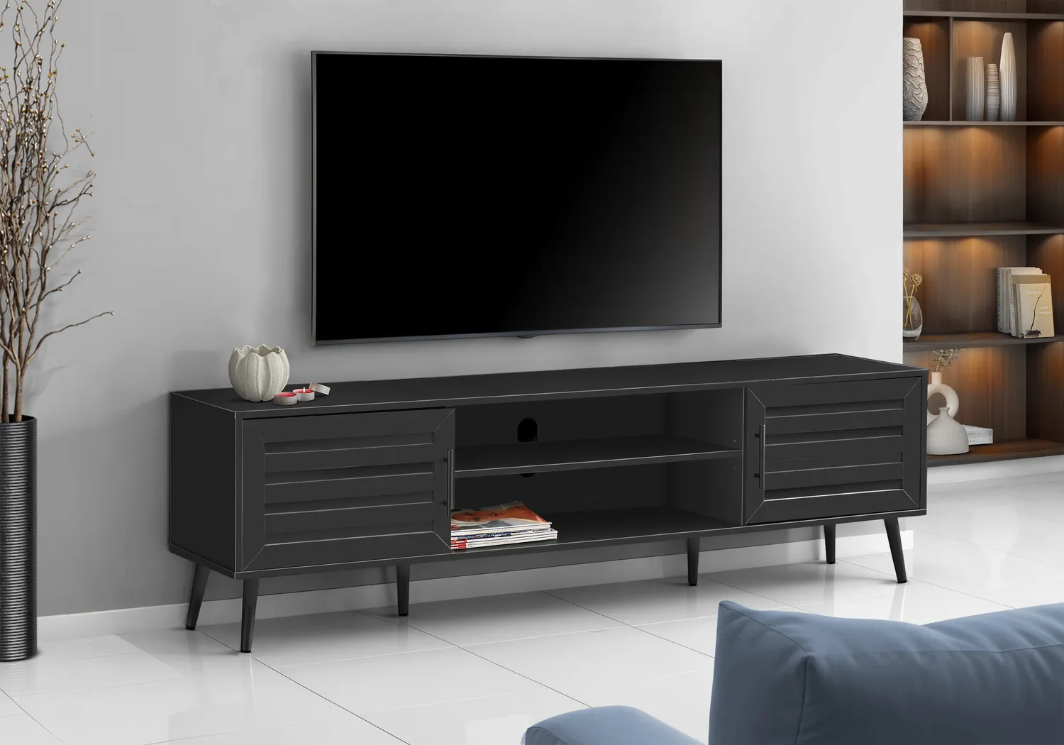 Wihone Black 72 in. Console - Thumbnail - Image 2