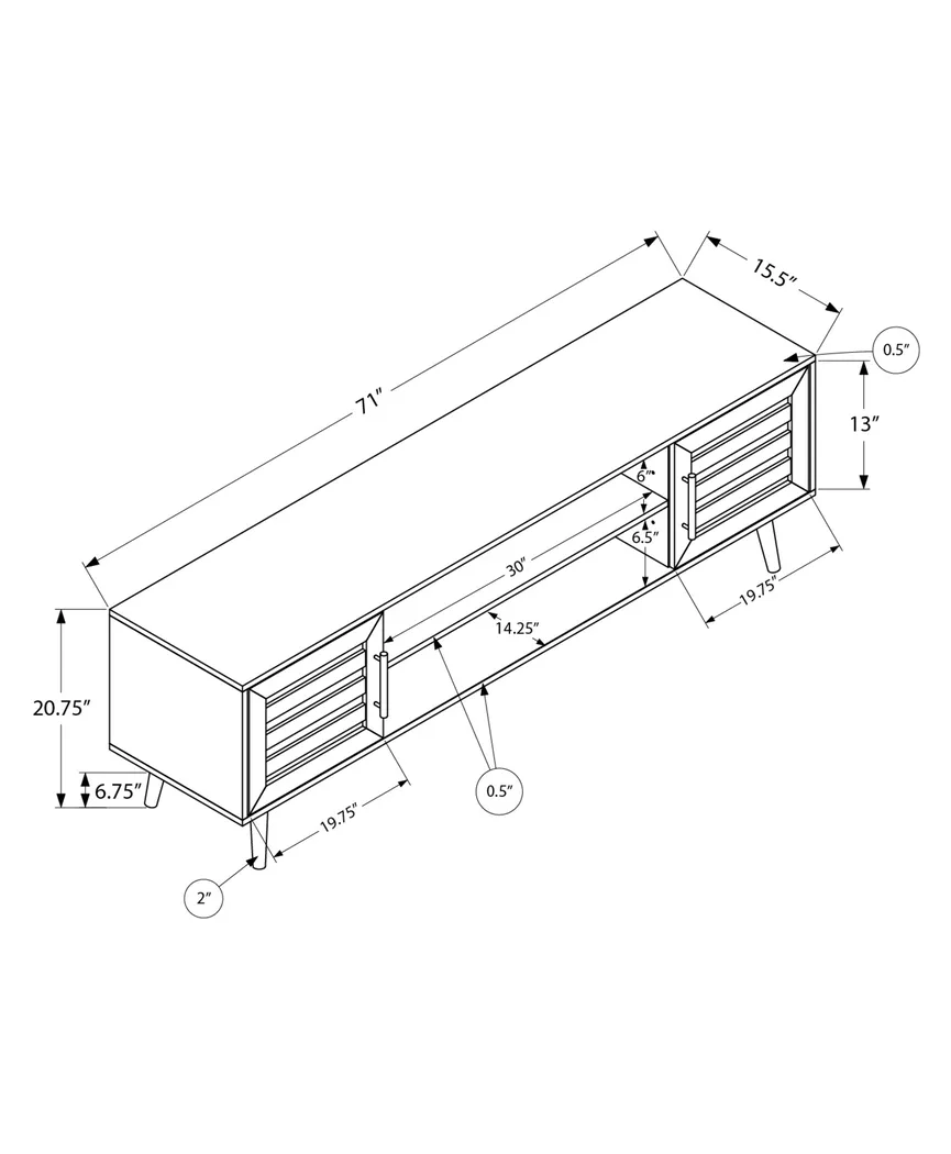 Wihone Black 72 in. Console - Thumbnail - Image 3