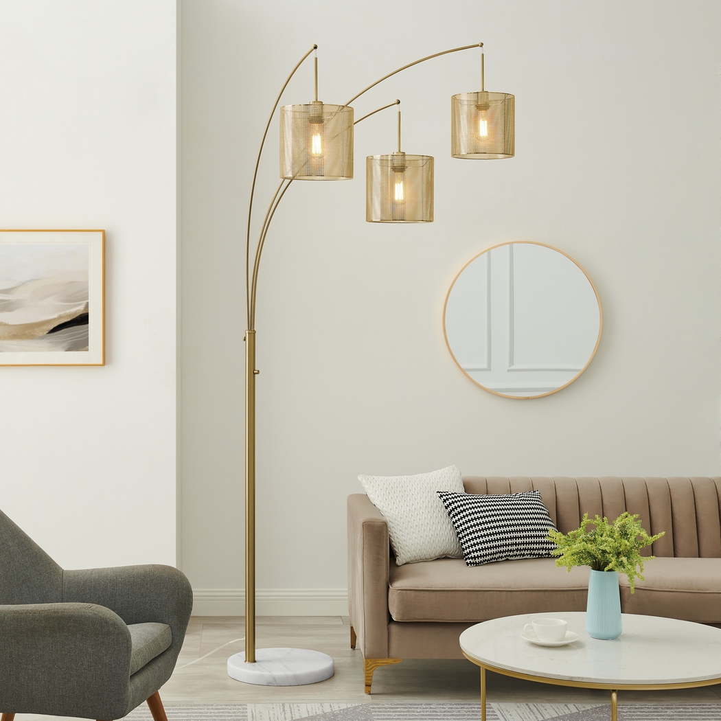 Wilana Shade Brass Floor Lamp - Thumbnail - Image 2