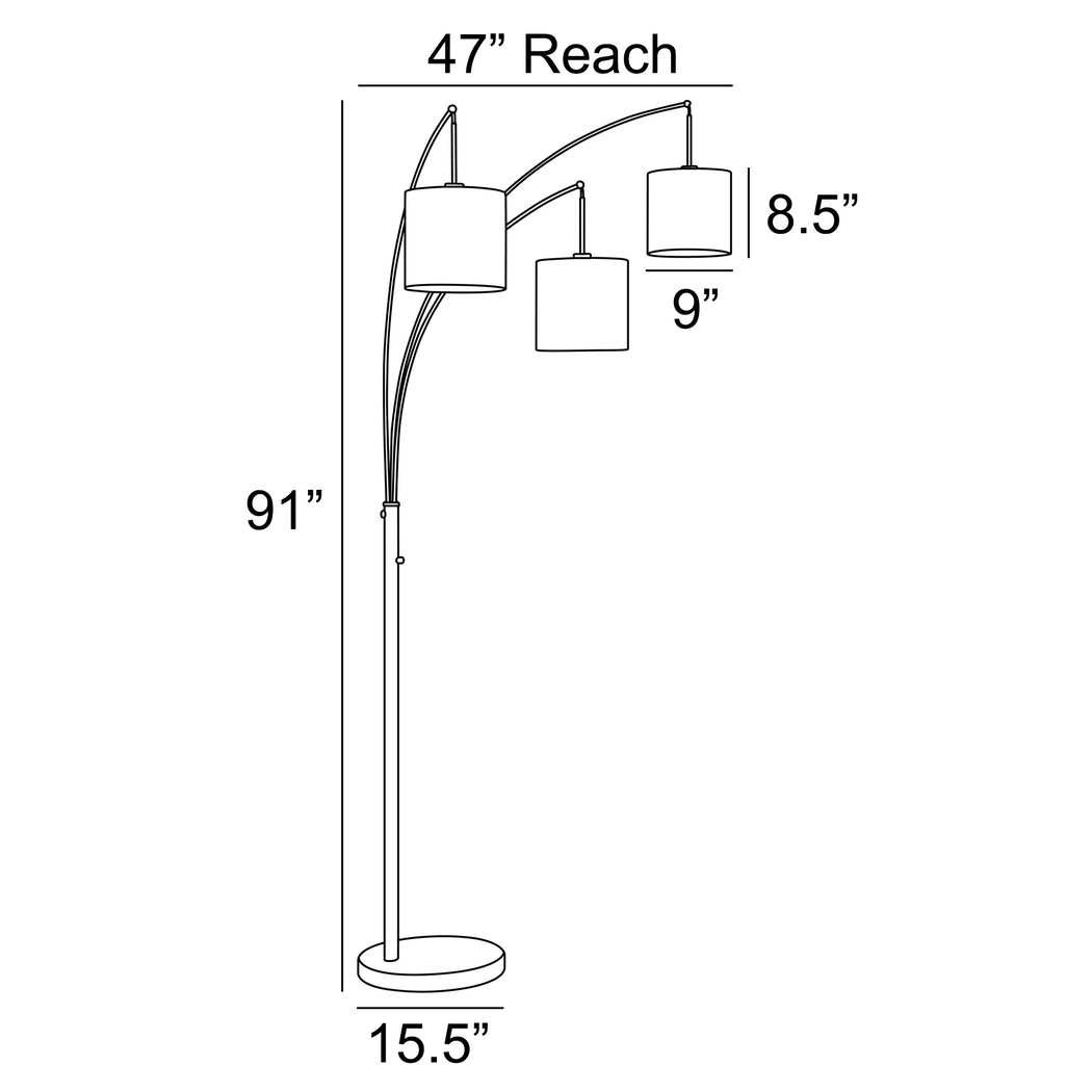 Wilana Shade Brass Floor Lamp - Thumbnail - Image 4