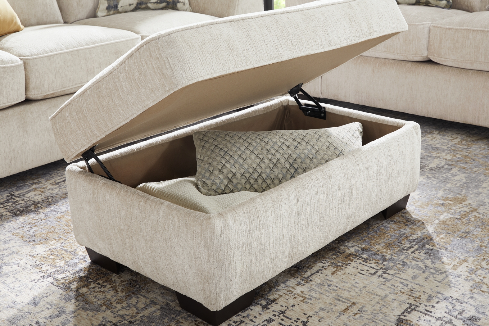 Wilcox Beige Storage Ottoman - Thumbnail - Image 4