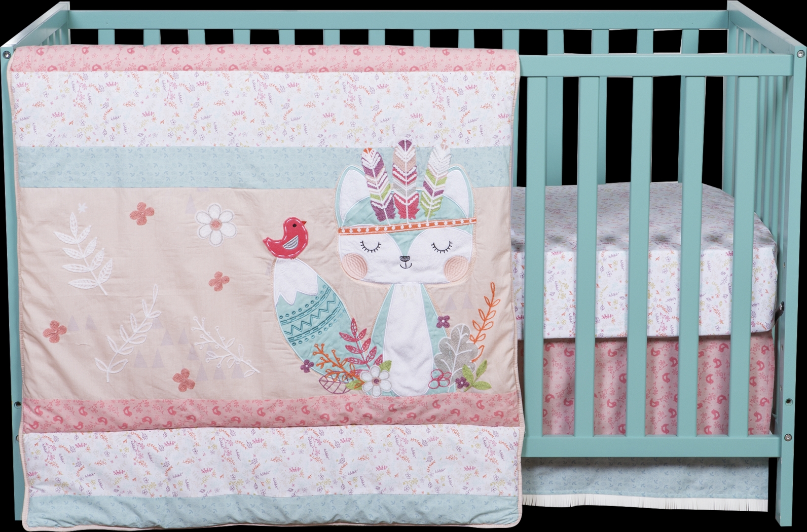 Wild Forever Pink 3 Pc Baby Bedding Set - Thumbnail - Image 1