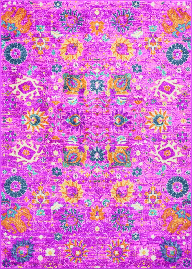 Kids Wildflower Pink 3'9 x 5'9 Rug - Thumbnail - Image 1