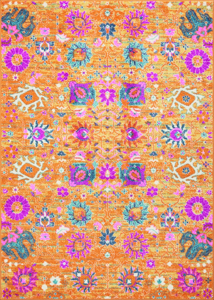 Kids Wildflower Yellow 5'3 x 7'3 Rug - Thumbnail - Image 1