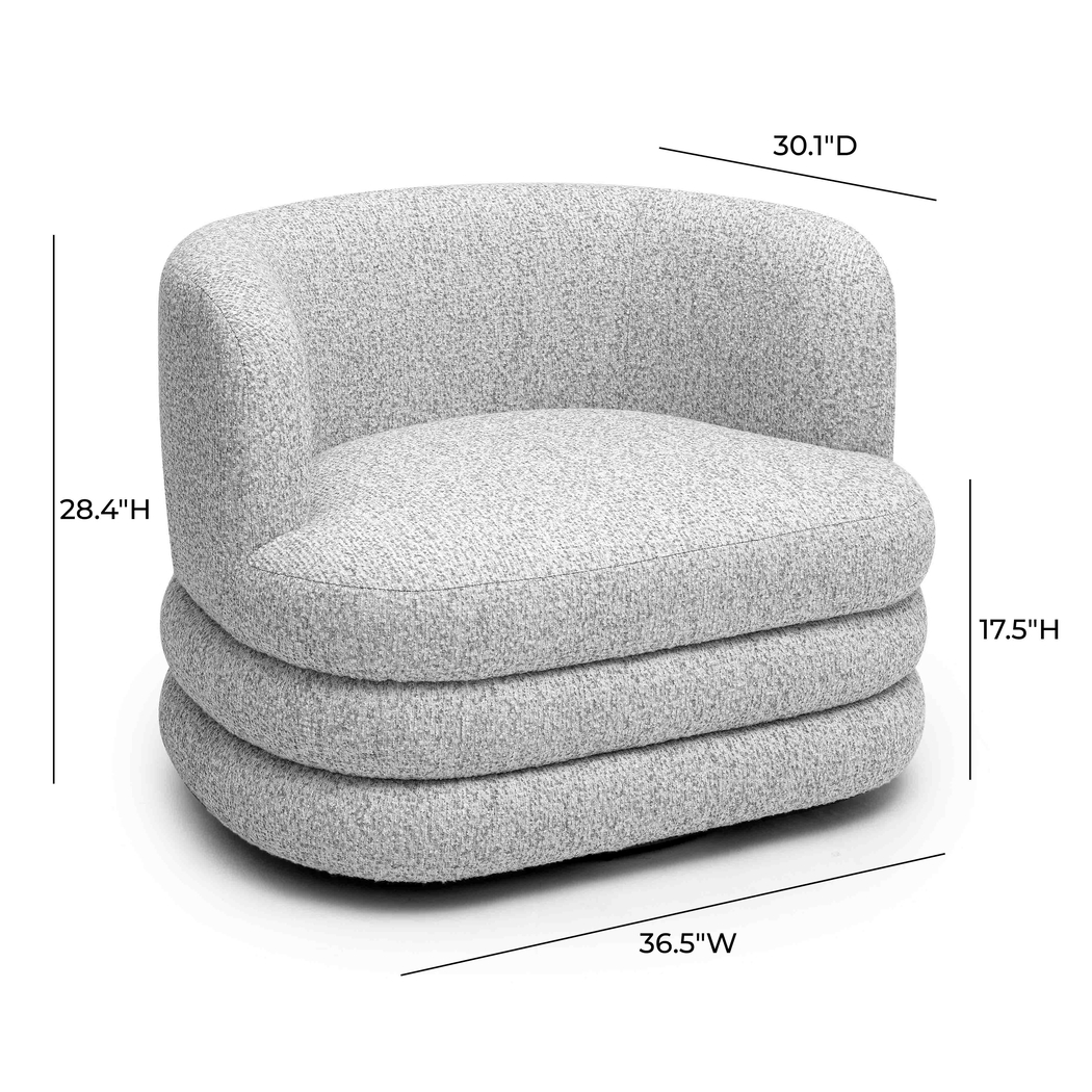 Wildmare Light Gray Swivel Accent Chair - Thumbnail - Image 6