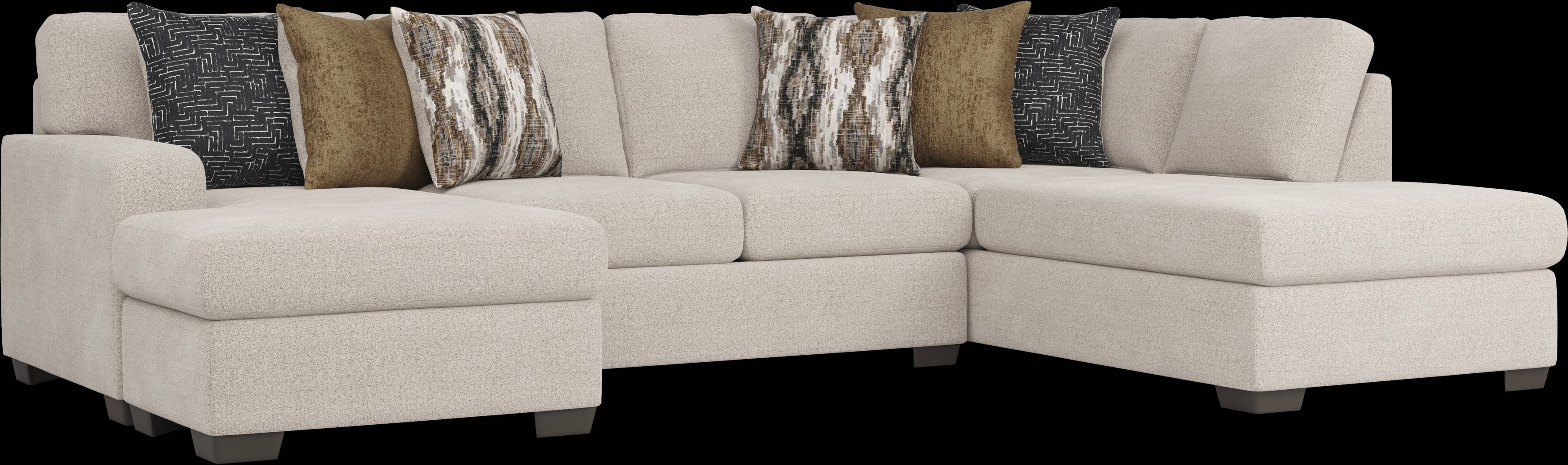 Wildwood Grove Beige 3 Pc Sectional Living Room - Thumbnail - Image 2