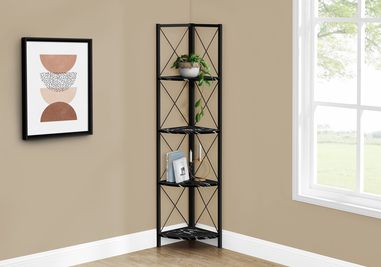 Wilford Black Marble Bookcase - Thumbnail - Image 3