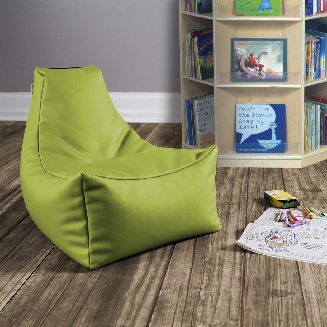 Kids Wilfy Green Small Bean Bag Chair - Thumbnail - Image 2