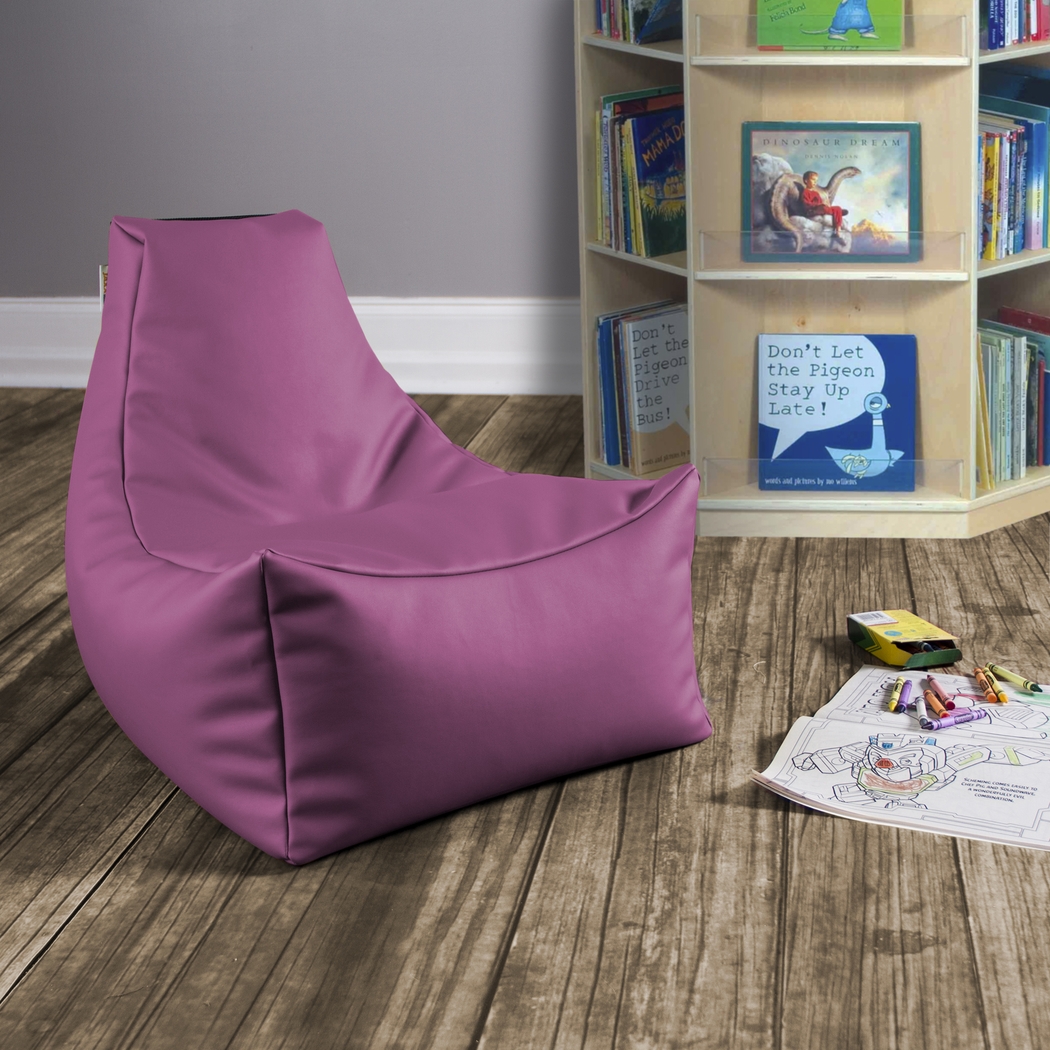 Kids Wilfy Purple Small Bean Bag Chair - Thumbnail - Image 2