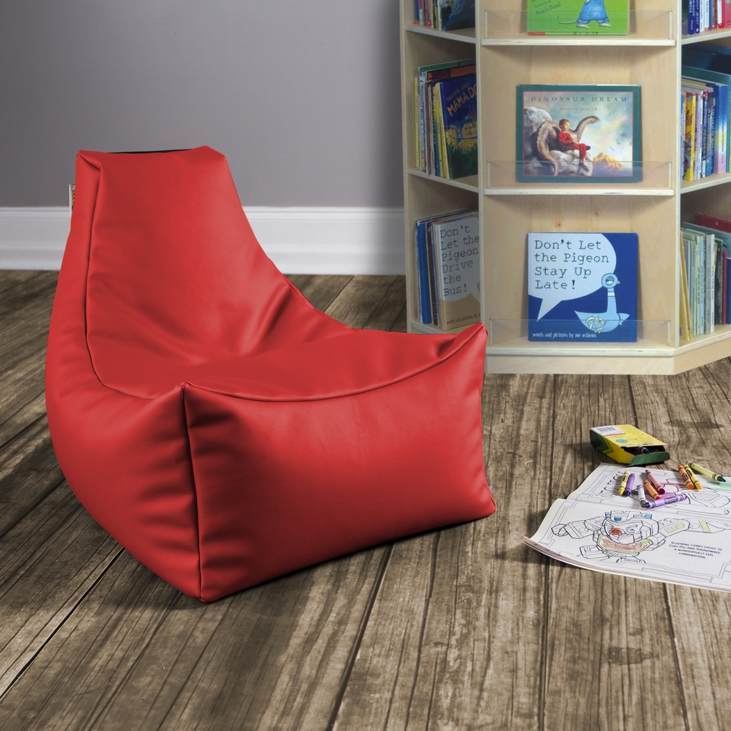 Kids Wilfy Red Small Bean Bag Chair - Thumbnail - Image 2