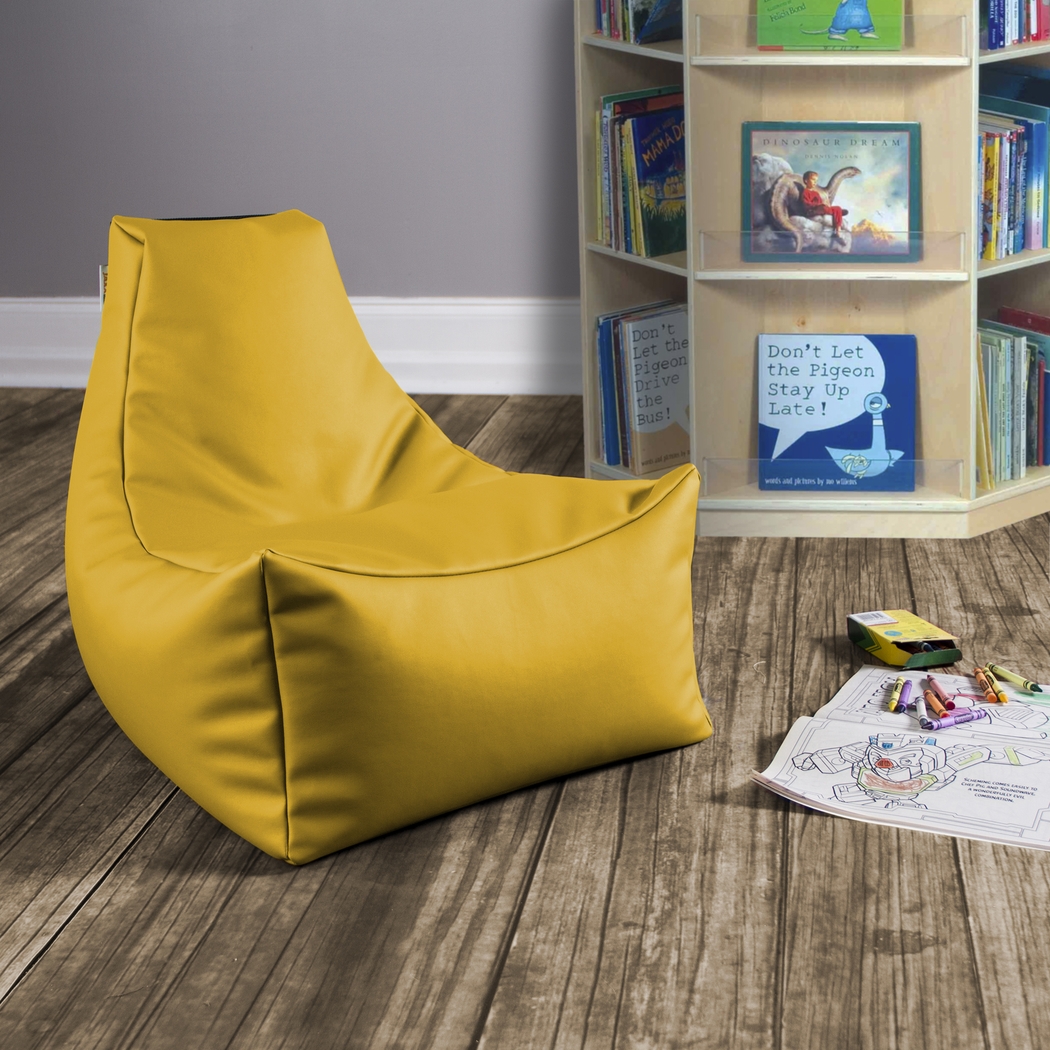 Kids Wilfy Yellow Small Bean Bag Chair - Thumbnail - Image 2