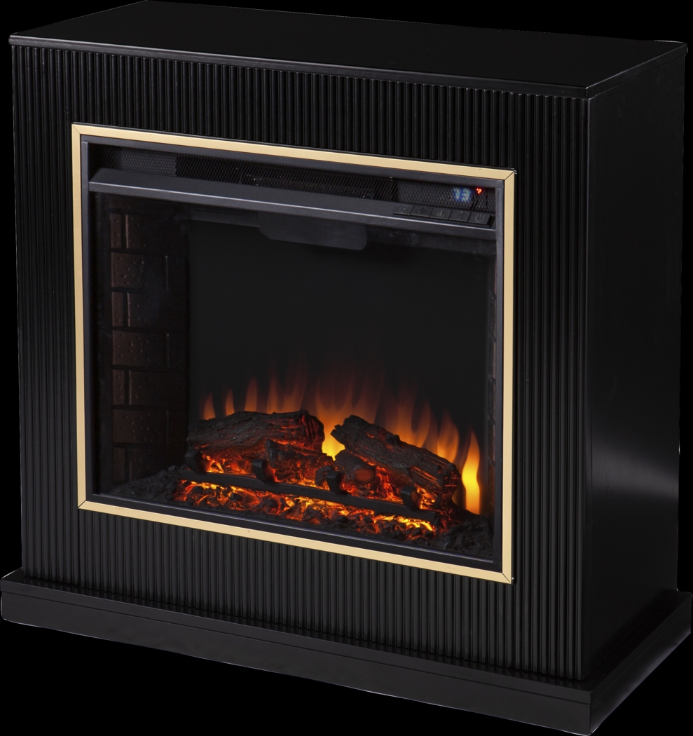 Willaurel II Black 33 in. Console With Electric Log Fireplace - Thumbnail - Image 1