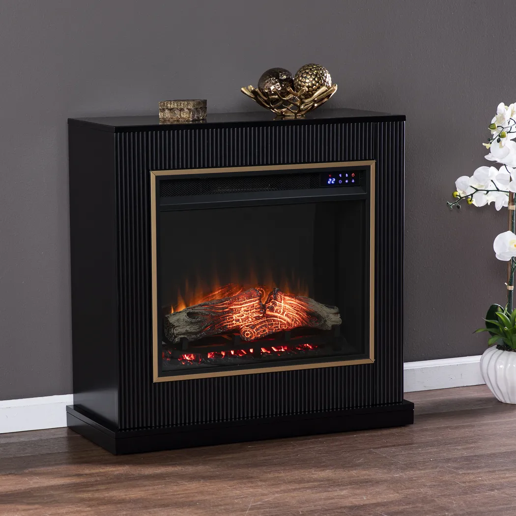 Willaurel IV Black 33 in. Console, With Touch Panel Electric Log Fireplace - Image 5