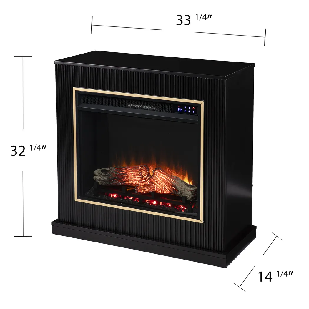 Willaurel IV Black 33 in. Console, With Touch Panel Electric Log Fireplace - Image 6