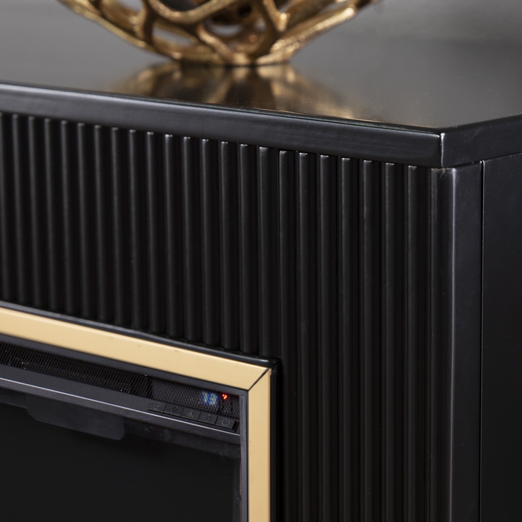 Willaurel II Black 33 in. Console With Electric Log Fireplace - Thumbnail - Image 4