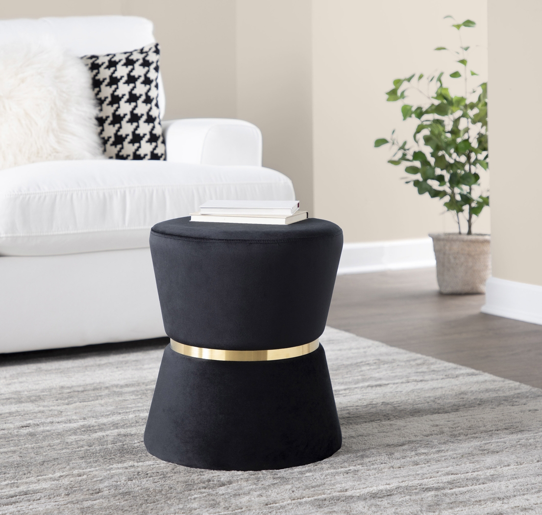 Willella Black Ottoman - Thumbnail - Image 2