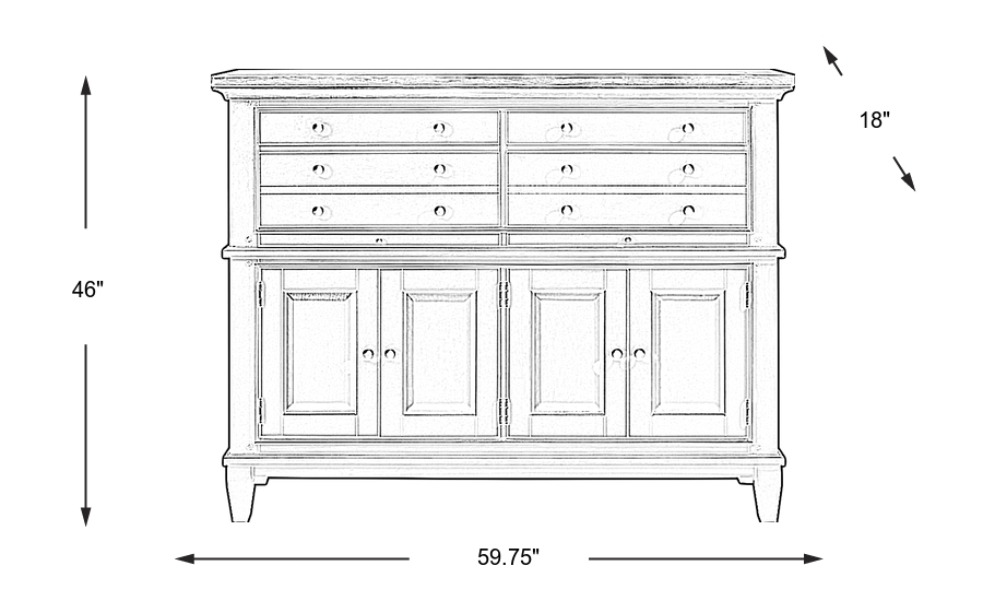 Dimension Image. Please refer to the Dimension Tab on this page for dimension details.