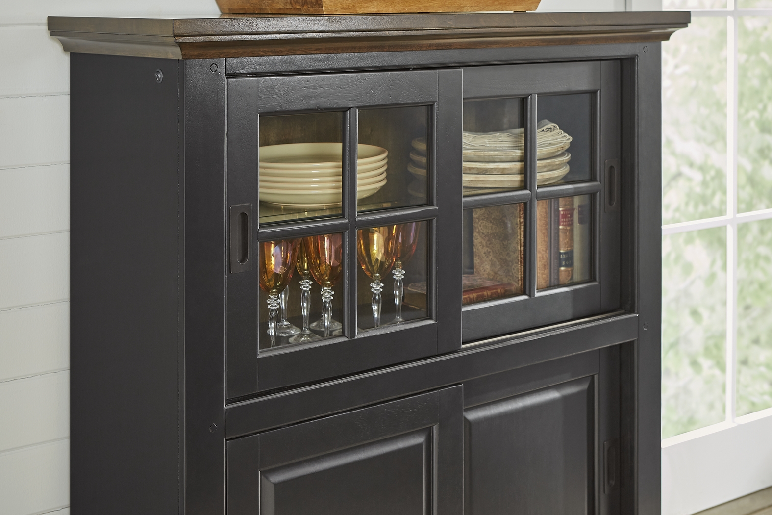 Williamsport Black Cherry Sliding Door Curio - Thumbnail - Image 3