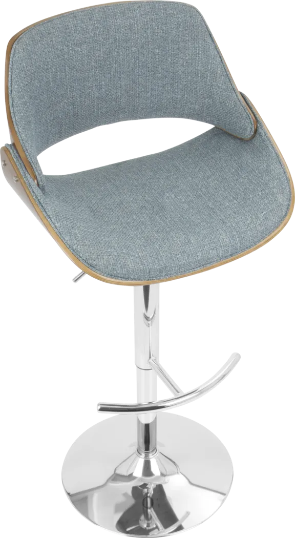 Willmann Blue Adjustable Barstool, Set of 2 - Thumbnail - Image 3