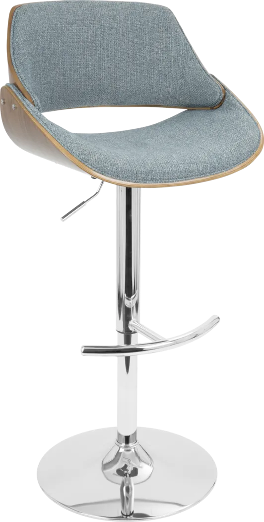 Willmann Blue Adjustable Barstool, Set of 2 - Thumbnail - Image 4